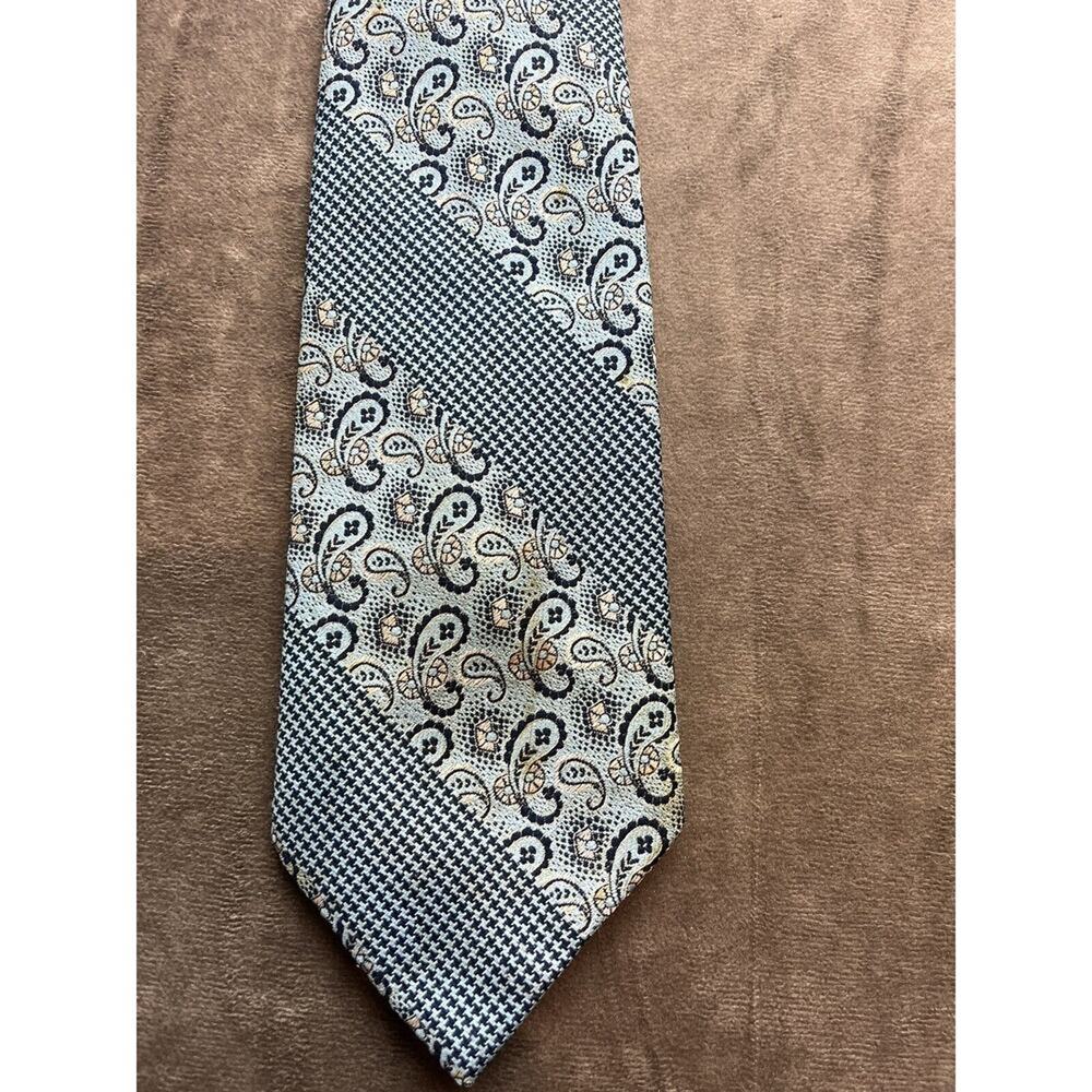 Vtg 60s 70s Mens Tie Wide Polyester Necktie Midcentury Disco Blue Andhurst